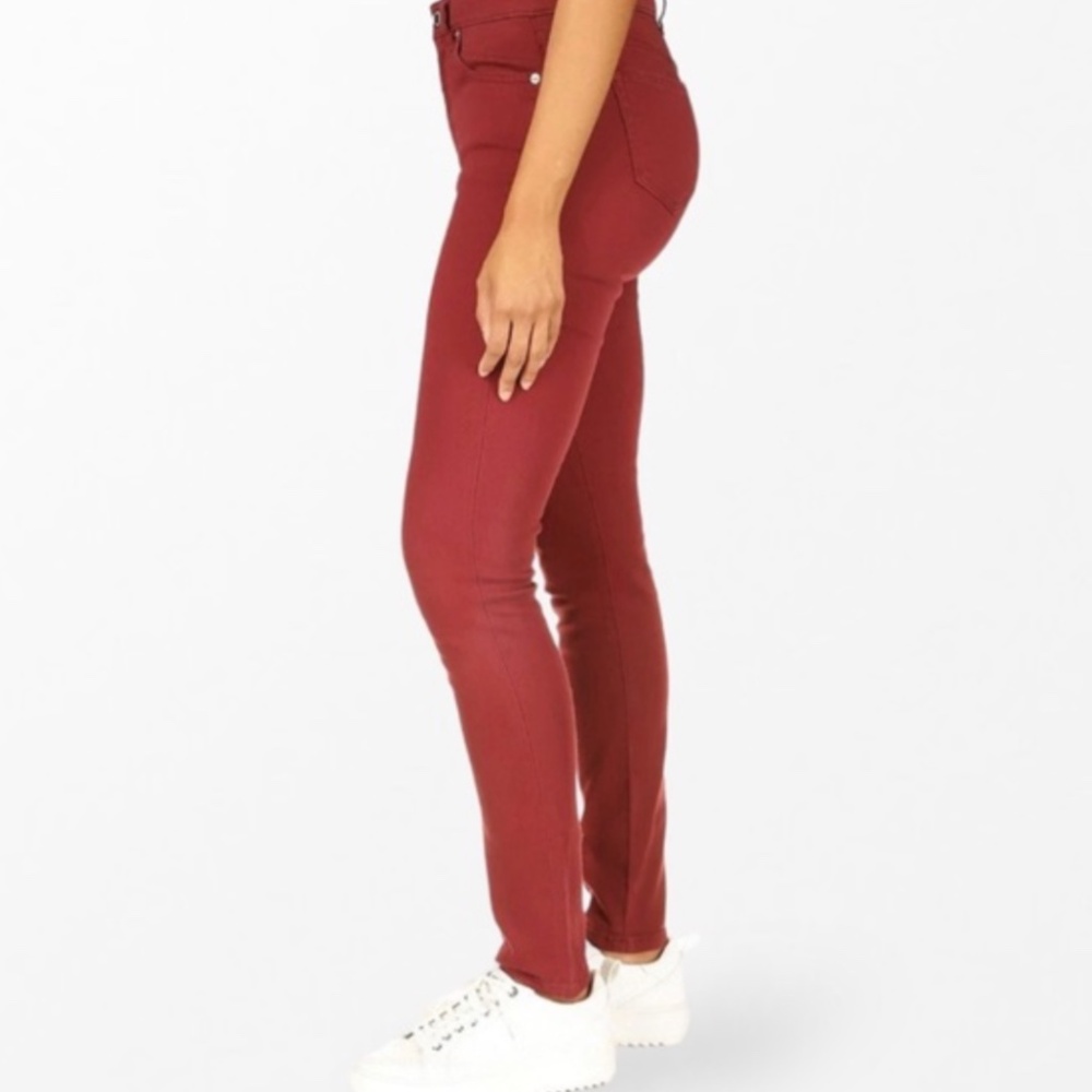 MICHAEL Michael Kors Stretch High Rise Merlot Skinny Jeans - Picture 2 of 5